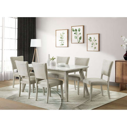 Picket House Furnishings - Kean  7PC Dining Set in White with Table and Six Chairs - D-1270-B7PC veiw 2