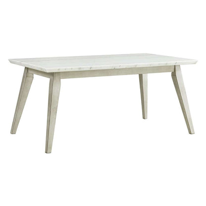 Picket House Furnishings - Kean  Dining Table w/white marble top in White - D-1270-DT veiw 1
