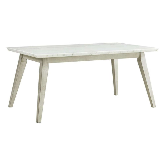 Picket House Furnishings - Kean  Dining Table w/white marble top in White - D-1270-DT veiw 1