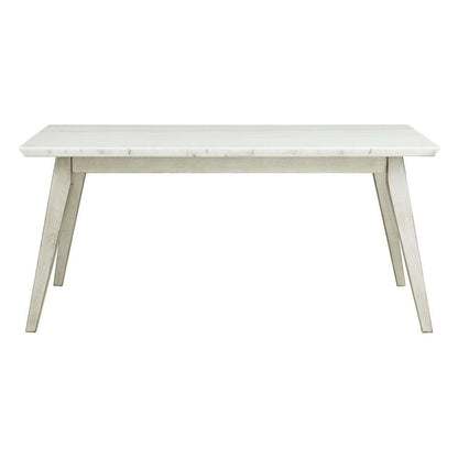 Picket House Furnishings - Kean  Dining Table w/white marble top in White - D-1270-DT veiw 2