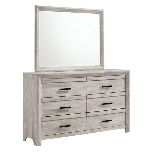 Picket House Furnishings - Keely 6-Drawer Dresser & Mirror Set in White - EL700DRMR veiw 1