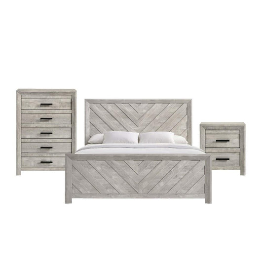 Picket House Furnishings - Keely King Panel 3PC Bedroom Set in White - EL700KB3PC veiw 1