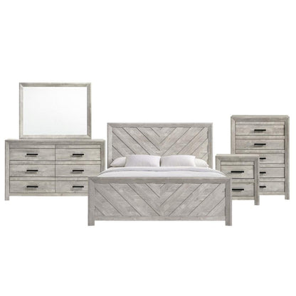 Picket House Furnishings - Keely King Panel 5PC Bedroom Set in White - EL700KB5PC veiw 1