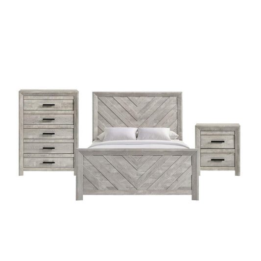 Picket House Furnishings - Keely Queen Panel 3PC Bedroom Set in White - EL700QB3PC veiw 1