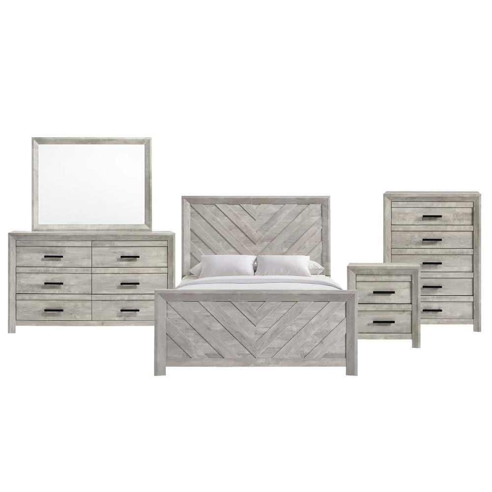 Picket House Furnishings - Keely Queen Panel 5PC Bedroom Set in White - EL700QB5PC veiw 1