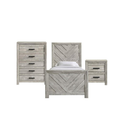 Picket House Furnishings - Keely Twin Panel 3PC Bedroom Set in White - EL700TB3PC veiw 1