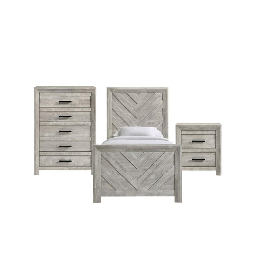 Picket House Furnishings - Keely Twin Panel 3PC Bedroom Set in White - EL700TB3PC veiw 1