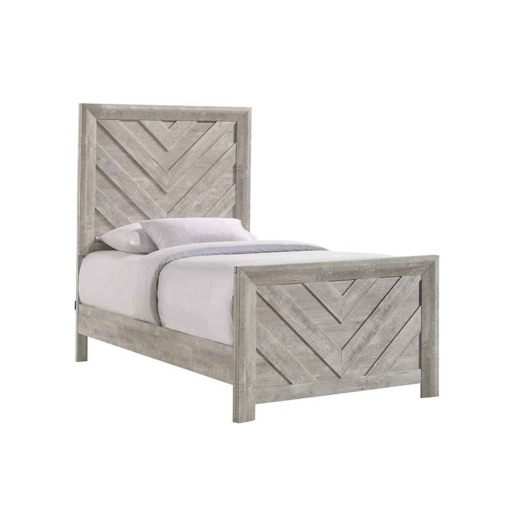 Picket House Furnishings - Keely Twin Panel Bed in White - EL700TB veiw 1