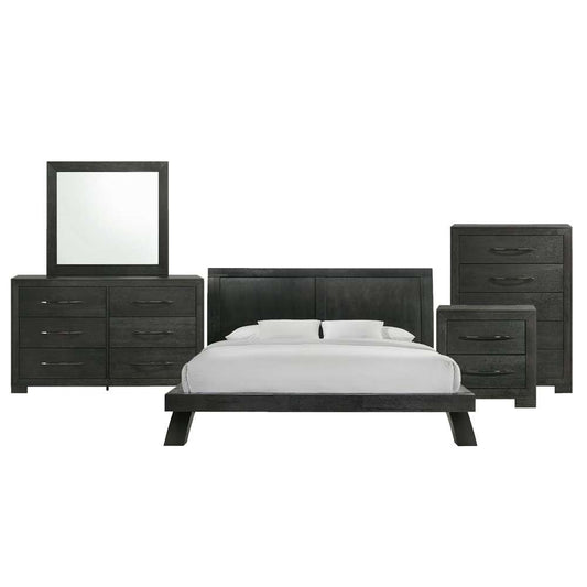 Picket House Furnishings - Kenn King Panel 5PC Bedroom Set in Black - B-3410-8-KB-5PC veiw 1