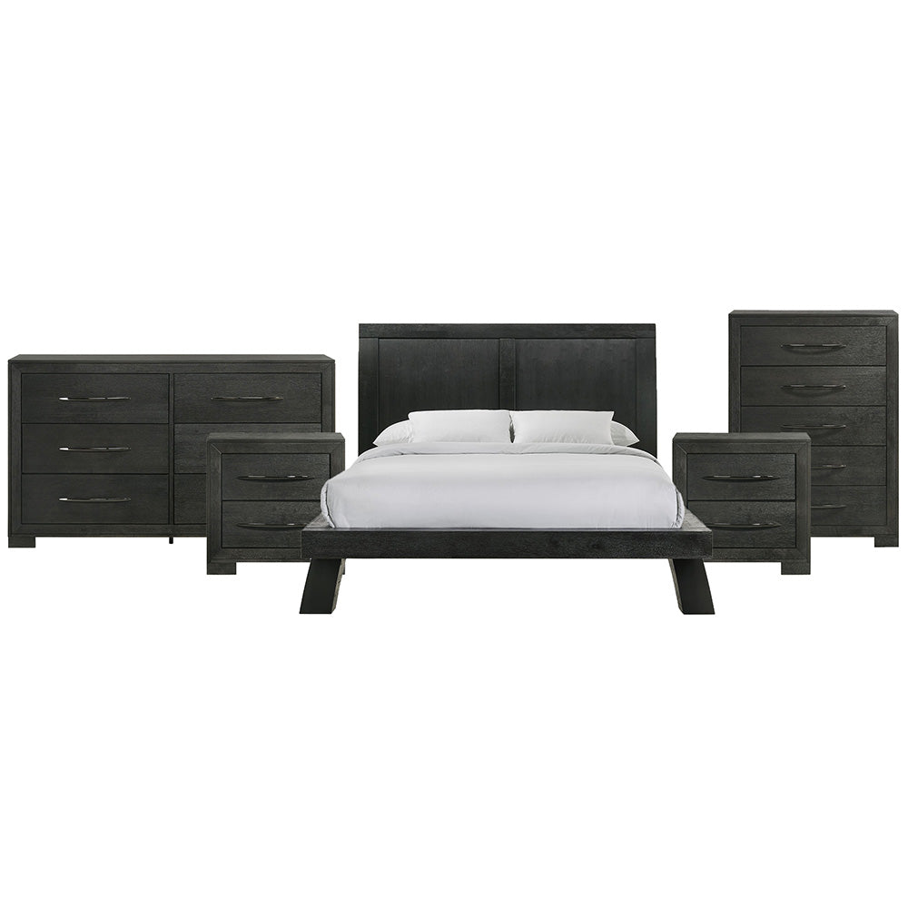 Picket House Furnishings - Kenn Queen 5PC Bedroom Set in Black - B-3410-8-QB-NSDRC view 1