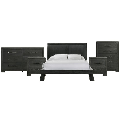 Picket House Furnishings - Kenn Queen 5PC Bedroom Set in Black - B-3410-8-QB-NSDRC view 1