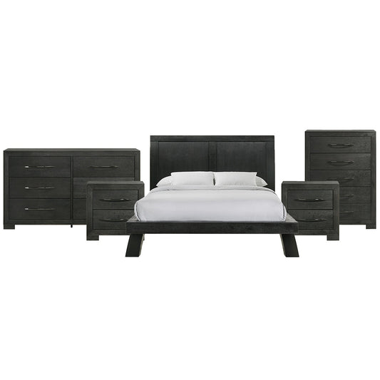 Picket House Furnishings - Kenn Queen 5PC Bedroom Set in Black - B-3410-8-QB-NSDRC view 1