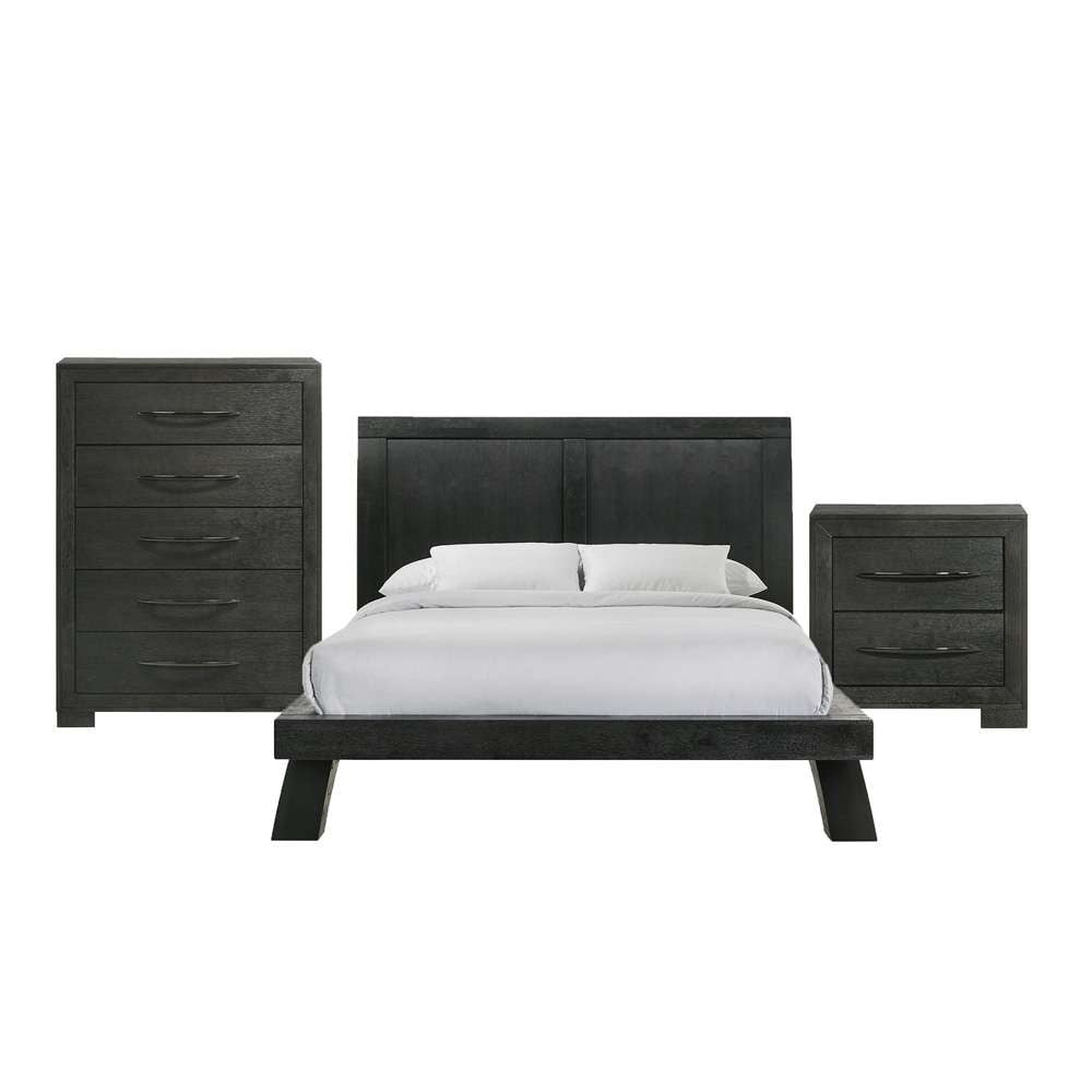 Picket House Furnishings - Kenn Queen Panel 3PC Bedroom Set in Black - B-3410-8-QB-3PC veiw 1