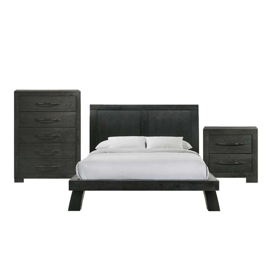 Picket House Furnishings - Kenn Queen Panel 3PC Bedroom Set in Black - B-3410-8-QB-3PC veiw 1