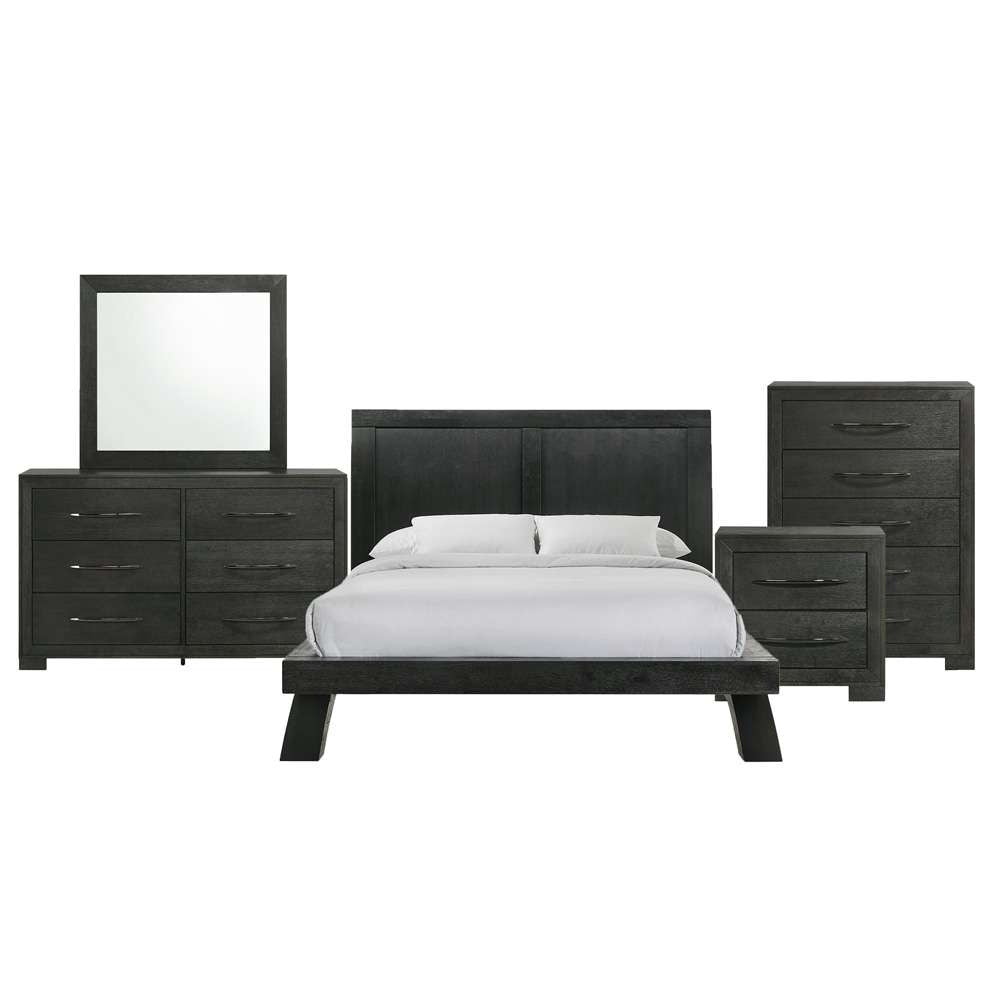 Picket House Furnishings - Kenn Queen Panel 5PC Bedroom Set in Black - B-3410-8-QB-5PC veiw 1