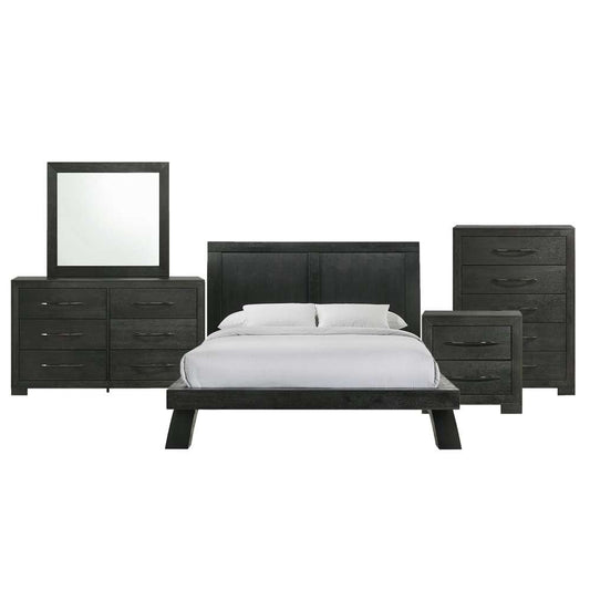 Picket House Furnishings - Kenn Queen Panel 5PC Bedroom Set in Black - B-3410-8-QB-5PC veiw 1