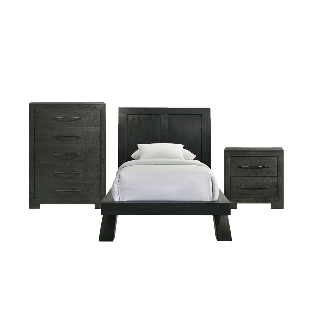 Picket House Furnishings - Kenn Twin Panel 3PC Bedroom Set in Black - B-3410-8-TB-3PC veiw 1