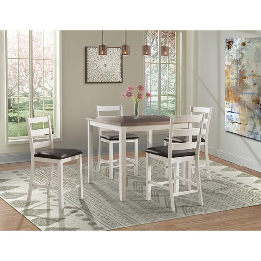 Picket House Furnishings - Kona Brown 5PC Counter Height Dining Set-Table & Four Chairs - DMT7005CS veiw 1