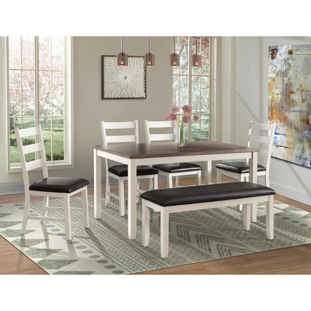 Picket House Furnishings - Kona Brown 6PC Dining Set-Table, Four Chairs & Bench - DMT7006DS veiw 1