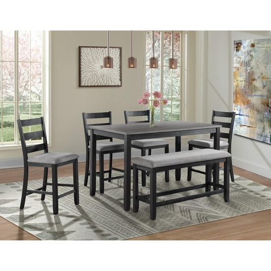 Picket House Furnishings - Kona Counter Height 6PC Dining Set-Table, Four Chairs & Bench - DMT3006CS veiw 1