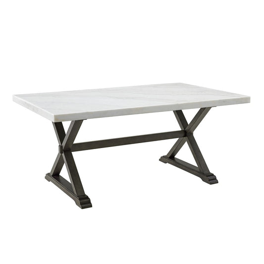 Picket House Furnishings - Landon Marble Dining Table In White - CLX100DT veiw 1