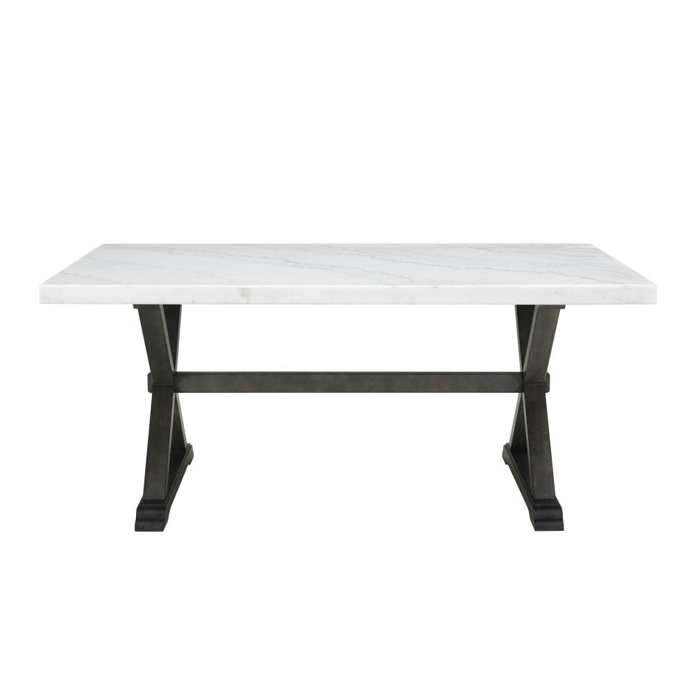 Picket House Furnishings - Landon Marble Dining Table In White - CLX100DT veiw 2