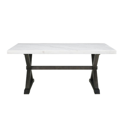 Picket House Furnishings - Landon Marble Dining Table In White - CLX100DT veiw 2