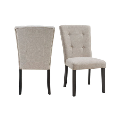 Picket House Furnishings - Landon Tufted Upholstered Chair In Taupe (Set of 2) - CLX100TFSC veiw 1