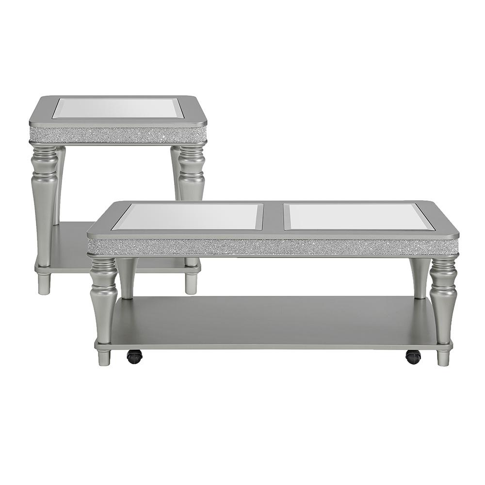 Picket House Furnishings - Lavigne 2PC Occasional Table Set in Silver-Coffee Table & End Table - T-4900-15-2PC veiw 1