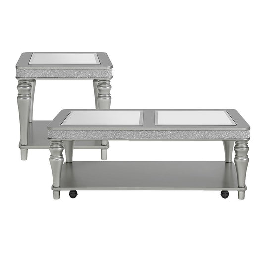 Picket House Furnishings - Lavigne 2PC Occasional Table Set in Silver-Coffee Table & End Table - T-4900-15-2PC veiw 1