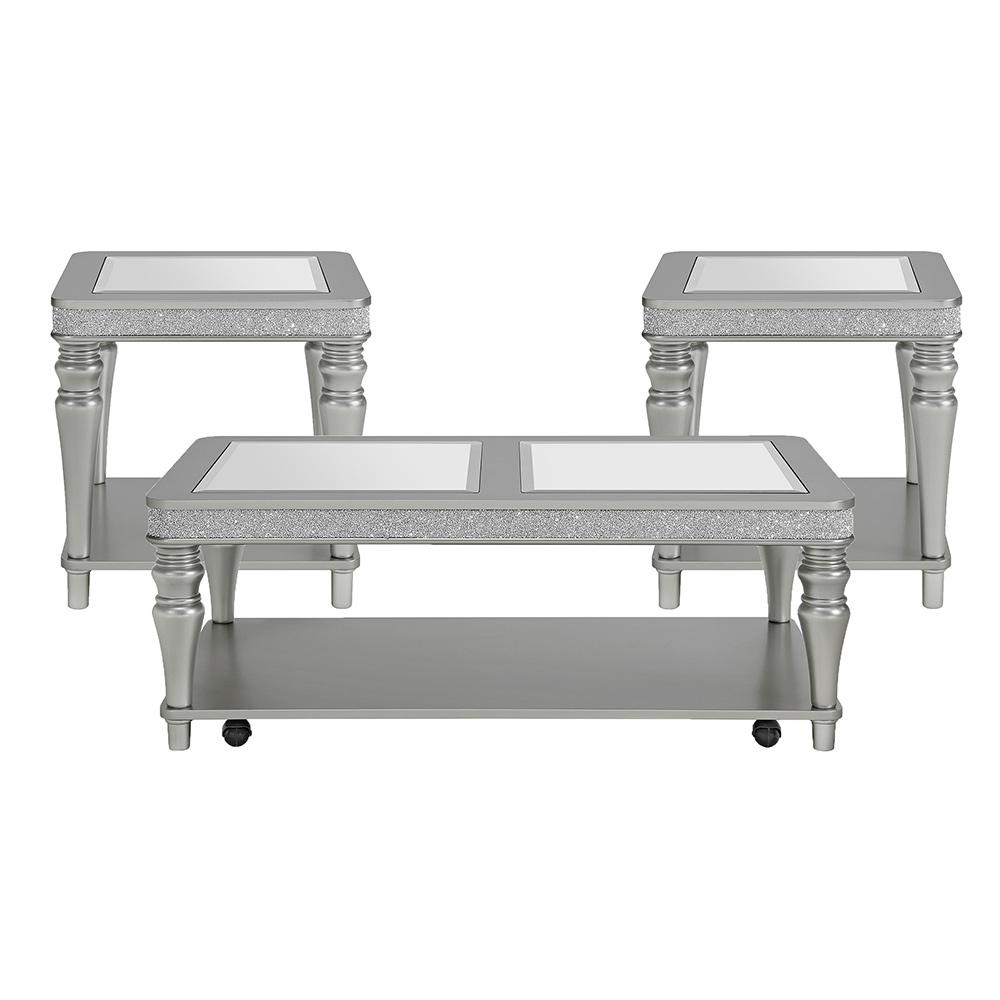 Picket House Furnishings - Lavigne 3PC Occasional Table Set in Silver-Coffee Table & Two End Table - T-4900-15-3PC veiw 1