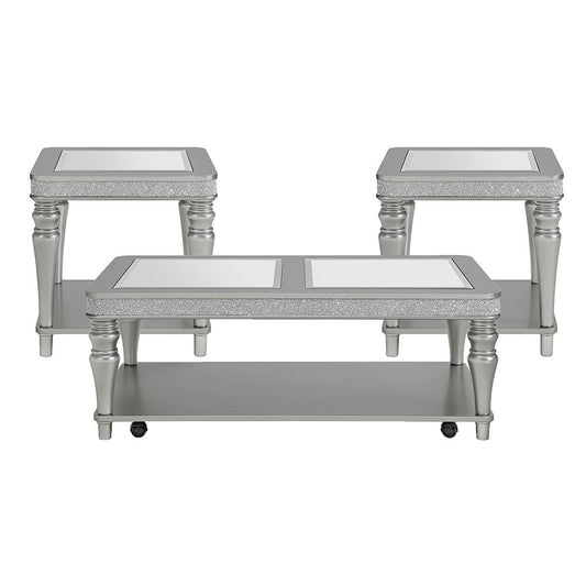 Picket House Furnishings - Lavigne 3PC Occasional Table Set in Silver-Coffee Table & Two End Table - T-4900-15-3PC veiw 1