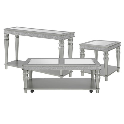Picket House Furnishings - Lavigne 3PC Occasional Table Set in Silver-Coffee Table, End Table & Sofa Table - T-4900-15-ST-3PC veiw 1
