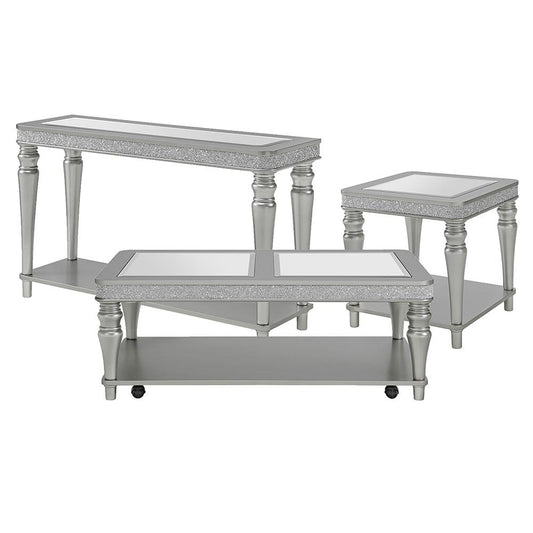 Picket House Furnishings - Lavigne 3PC Occasional Table Set in Silver-Coffee Table, End Table & Sofa Table - T-4900-15-ST-3PC veiw 1