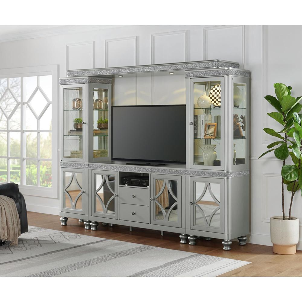 Picket House Furnishings - Lavigne 60in TV Stand in Silver - LA-4900-15-TV2 veiw 2