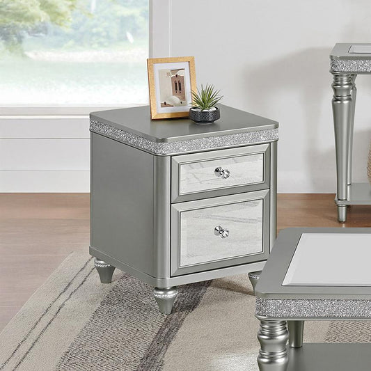 Picket House Furnishings - Lavigne Chairside Table with Power/USB in Silver - T-4900-15-CST veiw 1
