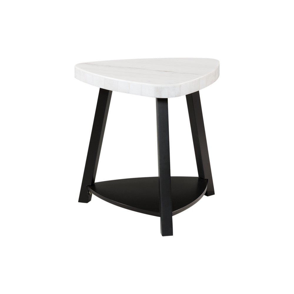 Picket House Furnishings - Lena White Marble Top End Table - CTN100ETE veiw 1