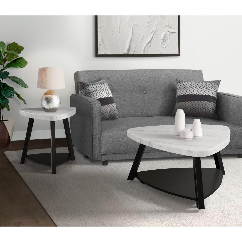 Picket House Furnishings - Lena White Marble Top End Table - CTN100ETE veiw 4