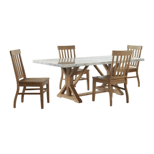 Picket House Furnishings - Liam 5PC Rectangular Dining Set in White-Table & Four Chairs - CDLW1005PC veiw 1
