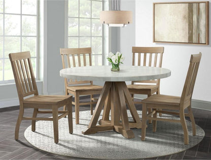 Picket House Furnishings - Liam Round 5PC Dining Set-Table and Four Chairs - CDLW180RD5PC veiw 1