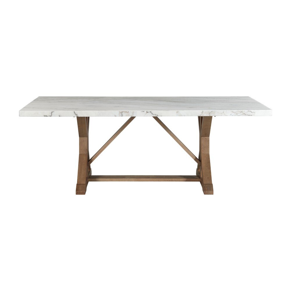 Picket House Furnishings - Liam Standard Height Rectangular Dining Table in White Marble - CDLW100DTTB veiw 2