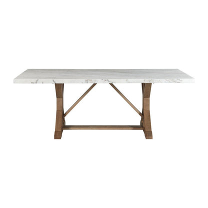 Picket House Furnishings - Liam Standard Height Rectangular Dining Table in White Marble - CDLW100DTTB veiw 2
