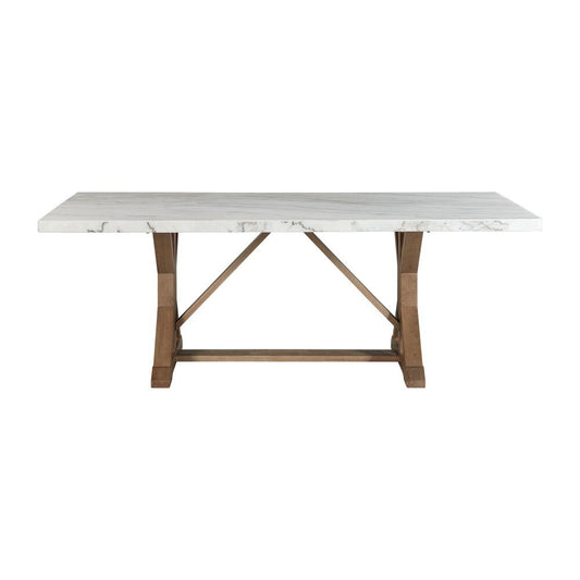 Picket House Furnishings - Liam Standard Height Rectangular Dining Table in White Marble - CDLW100DTTB veiw 2