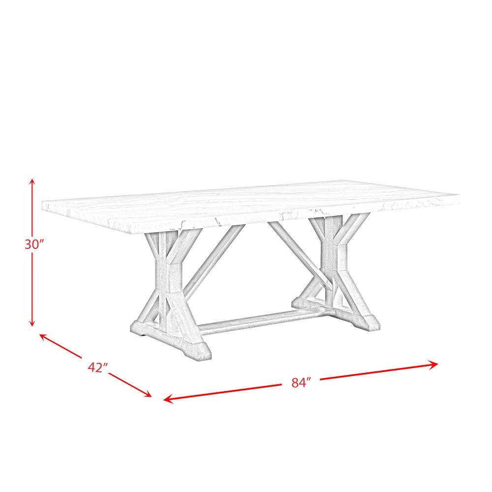 Picket House Furnishings - Liam Standard Height Rectangular Dining Table in White Marble - CDLW100DTTB veiw 10