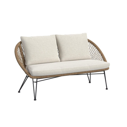 Picket House Furnishings - Lilly Outdoor Seating 4PC Set - Black, Natural and Olefin Beige - O-17940-6-4OS view 3
