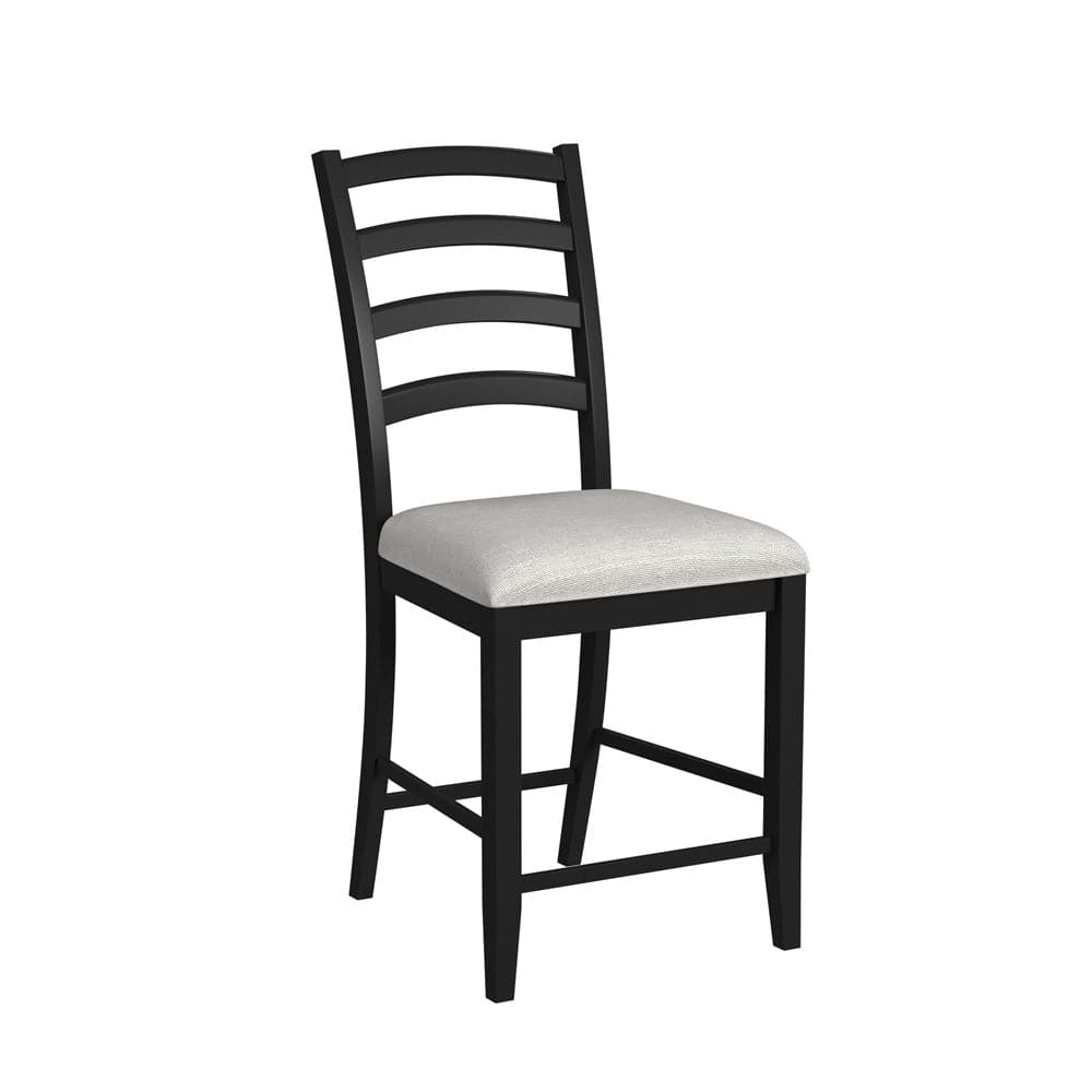 Picket House Furnishings -  Lorraine 5pc Counter Table & 4 Counter Chairs with Beige Fabric in Oak & Black - D-14460-8-5CS view 4