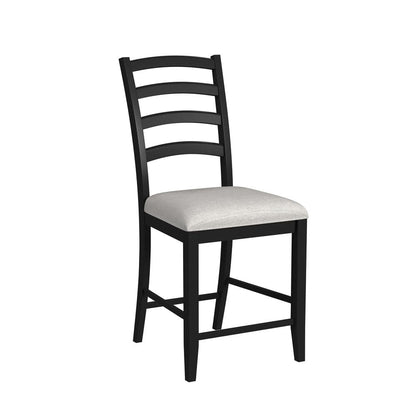 Picket House Furnishings -  Lorraine 5pc Counter Table & 4 Counter Chairs with Beige Fabric in Oak & Black - D-14460-8-5CS view 4