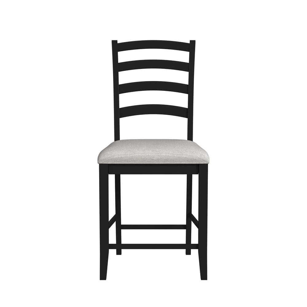 Picket House Furnishings -  Lorraine 5pc Counter Table & 4 Counter Chairs with Beige Fabric in Oak & Black - D-14460-8-5CS view 5