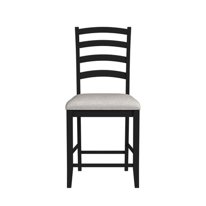 Picket House Furnishings -  Lorraine 5pc Counter Table & 4 Counter Chairs with Beige Fabric in Oak & Black - D-14460-8-5CS view 5