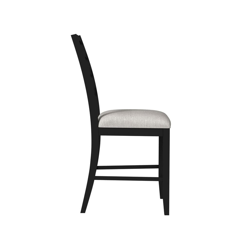 Picket House Furnishings -  Lorraine 5pc Counter Table & 4 Counter Chairs with Beige Fabric in Oak & Black - D-14460-8-5CS view 6